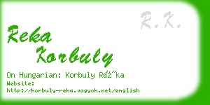 reka korbuly business card